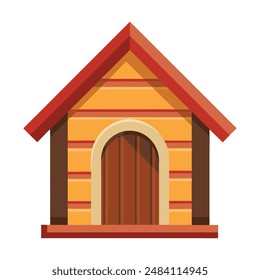 Illustration of Wooden Dog House on white