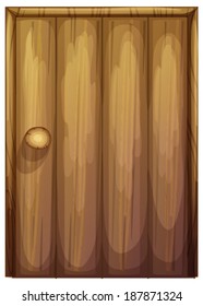 Illustration of a wooden door on a white background