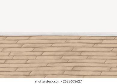 Illustration of a wooden floor. The wooden floor has a light brown color. Wooden floor texture is visible. Wooden floor design is simple and clean. Background with copy space, vector.