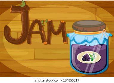 Illustration of a wooden frame with a jam