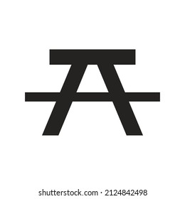 Illustration of a wooden garden bench, plantation, harvesting. glyph icon, solid