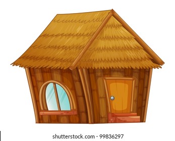 Illustration d'une hutte en bois