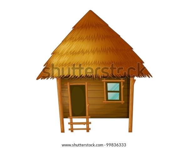 Illustration Wooden Hut Stock Vector (Royalty Free) 99836333