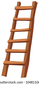 An illustration of a wooden ladder on white