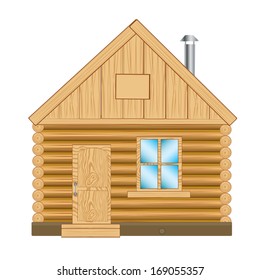 Illustration of the wooden lodge on white background