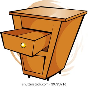Illustration of  wooden moving table	