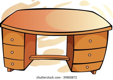 Illustration of  wooden moving table	