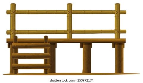 Illustration of a wooden platform