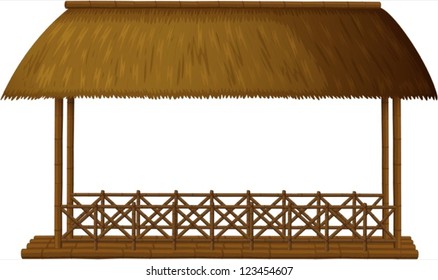 Illustration of a wooden shande on white background