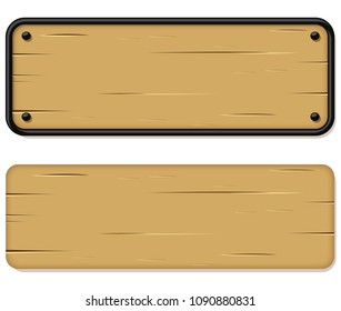 Illustration of wooden signs on white background