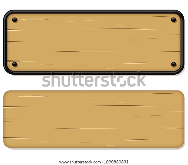 Illustration Wooden Signs On White Background Stock Vector (Royalty