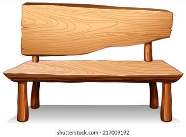 Illustration of a wooden table on a white background