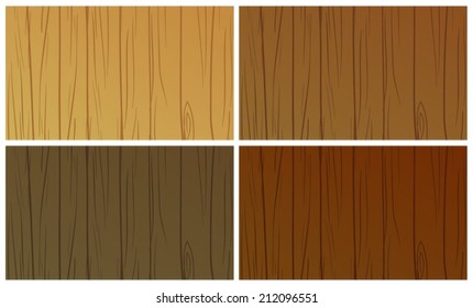 Illustration of the wooden textures on a white background