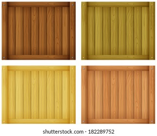 Illustration of the wooden tile designs on a white background