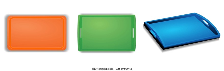 illustration of wooden tray top view isolated