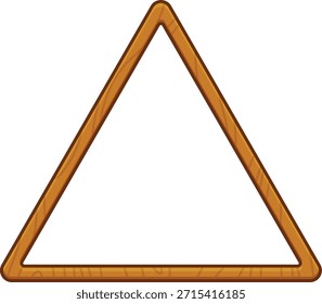 Ilustração de uma moldura triangular de madeira sobre um fundo branco.