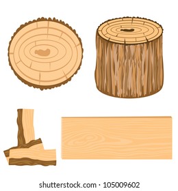 Illustration wooden is watered and blocks on white background