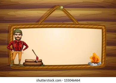 Illustration of a woodman and the hanging empty template