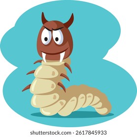 
Illustration of a Woodworm Vector Cartoon Character. Funny mascot design of a pest insect 

