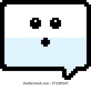 An illustration of a word balloon looking surprised in an 8-bit cartoon style.
