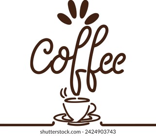 illustration of the word coffee