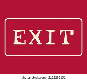 illustration of the word exit, using the concept of retro color