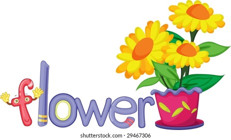 illustration of the word flower