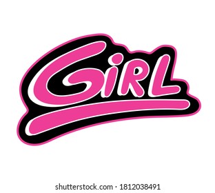 illustration with the word girl