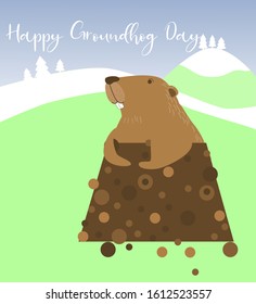 Illustration of  the Word Groundhog Day