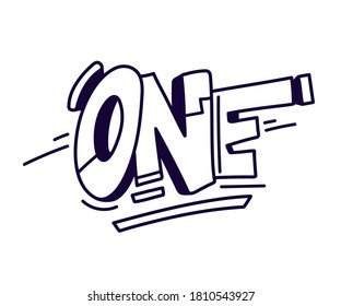 Illustration of the word one