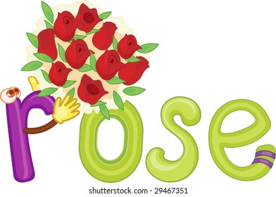 illustration of the word rose