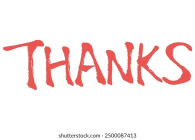 Illustration of the word "THANKS" with a touch of brush
