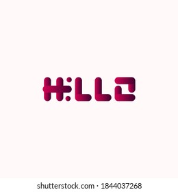 ILLUSTRATION WORDS HELLO DESIGN WITH GRADIENT COLOR VECTOR	