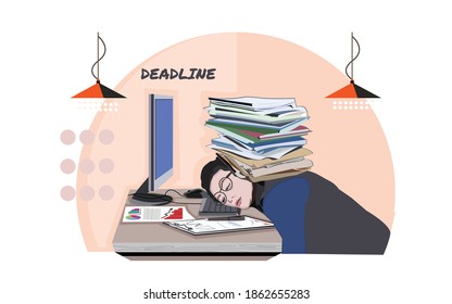 
illustration of work piling up that is on the verge of its deadline