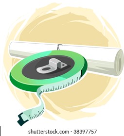 Illustration of work use of tap and plan paper	