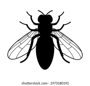 Illustration of the worker bee silhouette icon