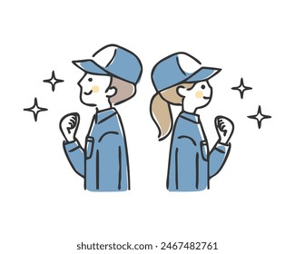 Illustration of a worker doing a fist pump.