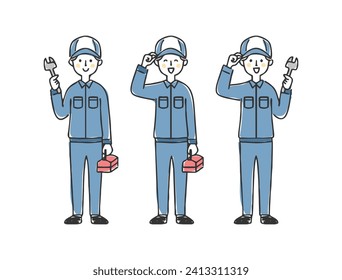 Illustration of a worker doing maintenance.