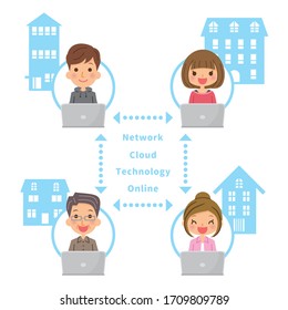 Illustration of a worker doing remote work.