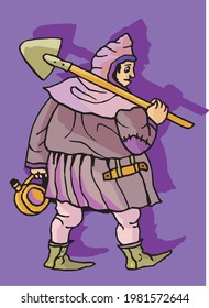  illustration of a worker with equipment