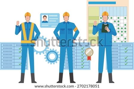 Illustration of a worker holding a work qualification