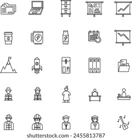 Icono de trabajador de ilustración en estilo de línea