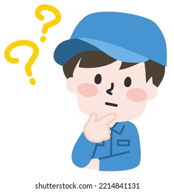 Illustration of a worker with a question mark