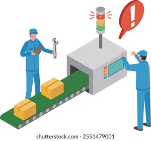 Illustration of a worker responding to a temporary stop