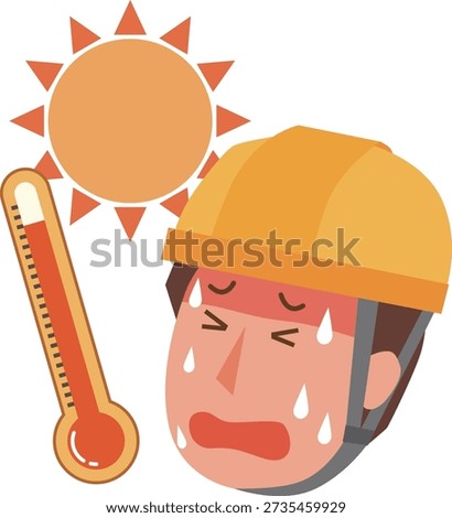 Illustration of a worker suffering from heat stroke
