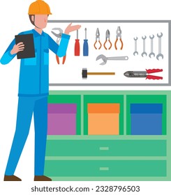 Illustration of a worker who organizes