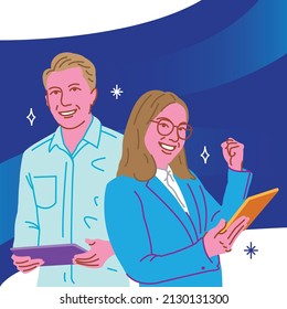 ilustración de un trabajador, puede utilizarse para fines de contratación o cualquier otra cosa