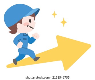 Illustration of workers growing toward their goals
