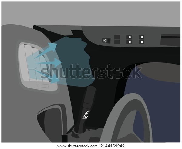 Illustration of working car ac flow. Vector\
Flat Illustration