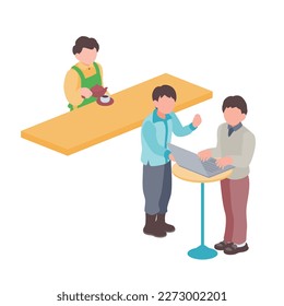 Illustration of working in a coworking space